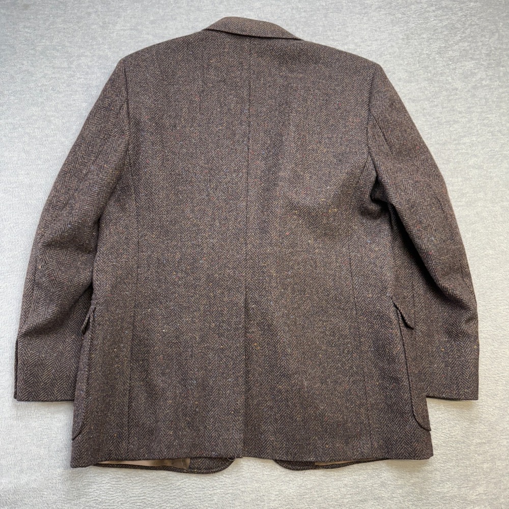 Vintage Tweed Blazer Jacket Men 44 Brown Speckle Wool Sport Coat Imperial Haggar - Picture 8 of 13